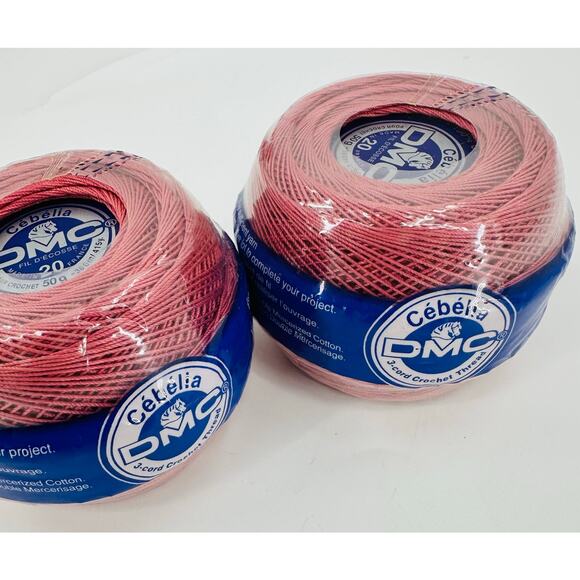 DMC Cebelia Crochet 167G 100% Mercerized Cotton Size 20 Dusty Pink 223 (2) Balls - Picture 1 of 8
